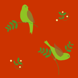 木の葉と鳥